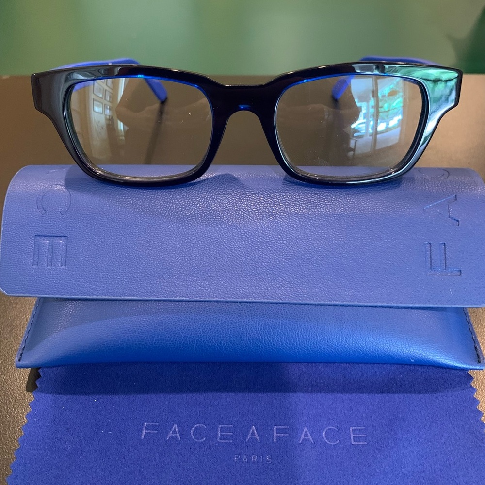Face à Face Women's Blue Rectangular Glasses